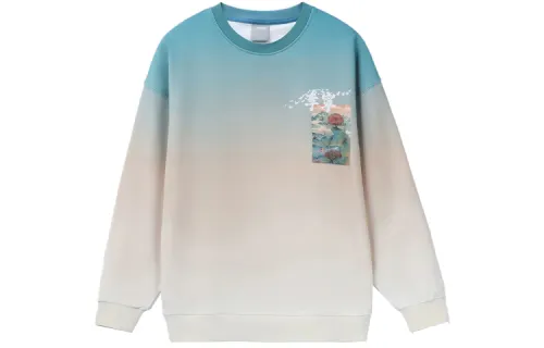 Li Ning Sports Fashion Collection Sweatshirts Men's Space Blue Crew Neck Moderate Regular