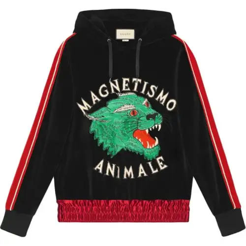 GUCCI Sweatshirts Men's Black Hooded Moderate Other