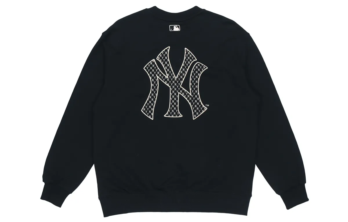 MLB Monogram Sweatshirts Unisex Black Crew Neck Moderate Regular