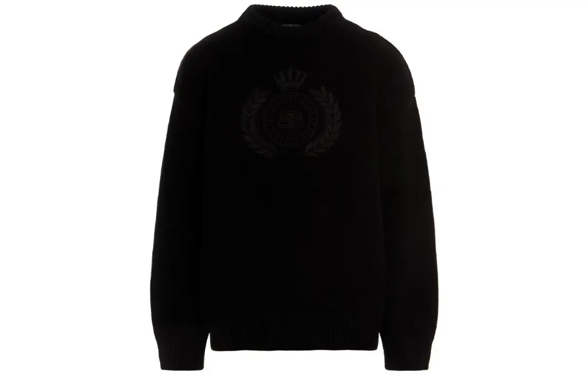Balenciaga Bb Laurel Crown Logo Crewneck Knitted Sweater