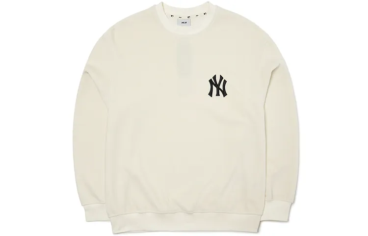 MLB Basic Logo Sweatshirts Unisex White Crew Neck Moderate Regular