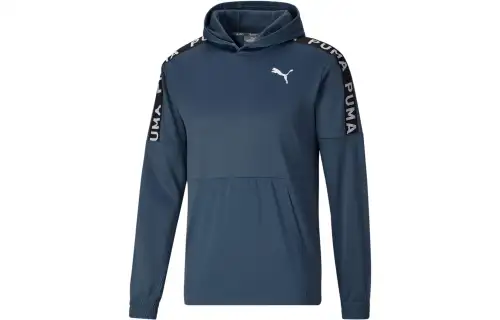 PUMA Fit PWRFleece Sweatshirts Men's Blue Hooded Moderate Other