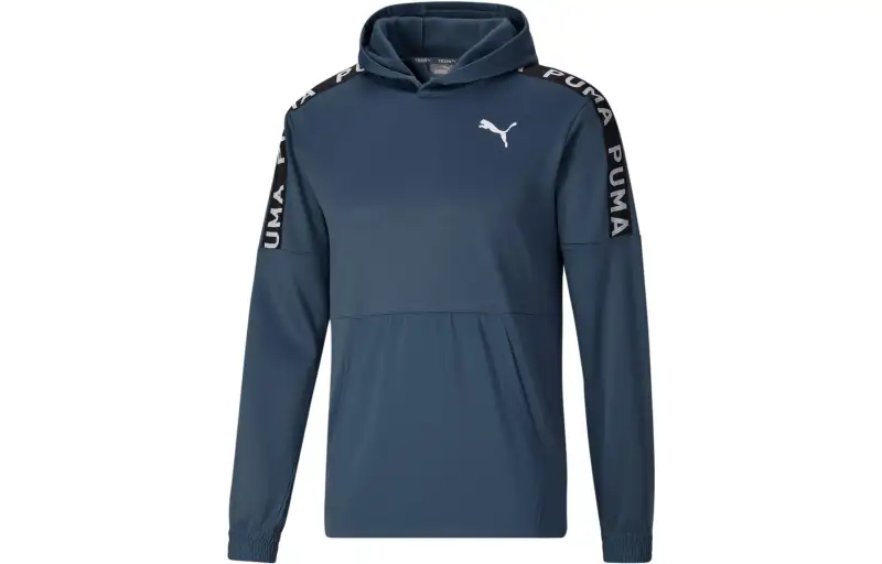 PUMA Fit PWRFleece Sweatshirts Men's Blue Hooded Moderate Other