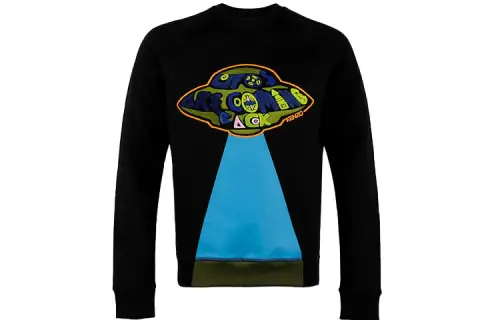 KENZO Sweatshirts Men's Black Crew Neck Moderate Regular