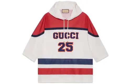 GUCCI Patch Logo Mesh Fabric Hoodie