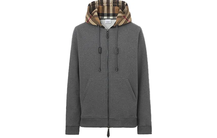 Burberry Blend Sweatshirt Coat Men's Gray 80480271