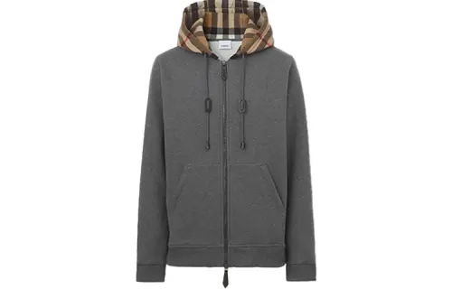 Burberry Blend Sweatshirt Coat Men's Gray 80480271