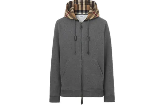 Burberry Blend Sweatshirt Coat Men's Gray 80480271