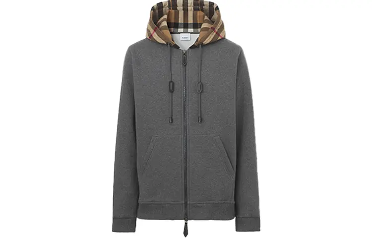 Burberry Blend Sweatshirt Coat Men's Gray 80480271