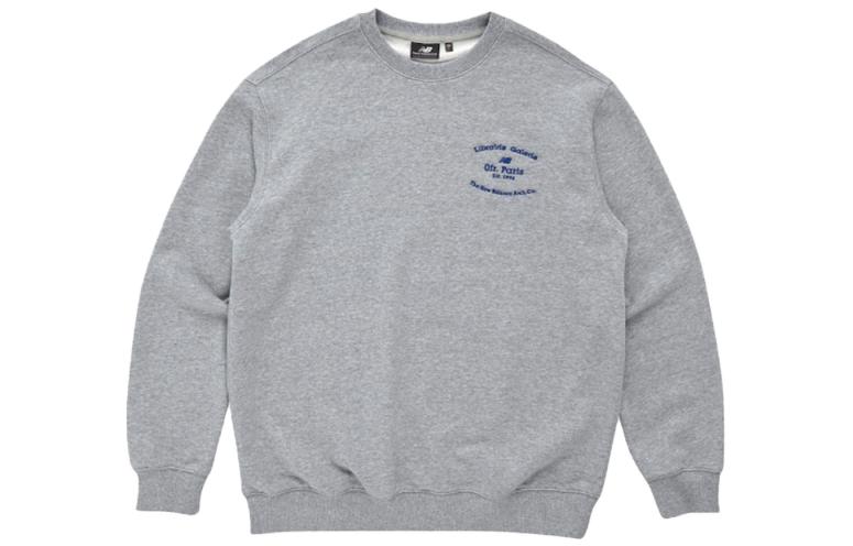 NEWBALANCE SS23 Solid Color Round Neck Letter Sweatshirt Men's Gray