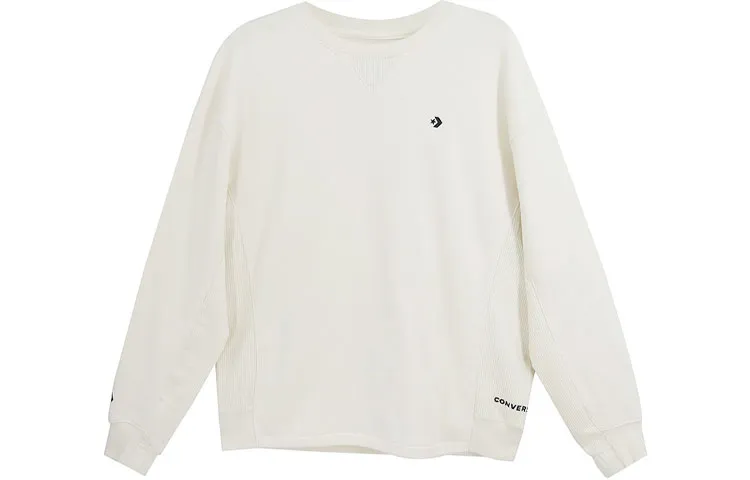 Converse Sweatshirts Men's Ecru Crew Neck Moderate Straight Fit