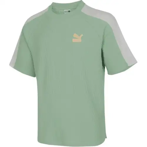 PUMA T Shirts Unisex Green Crew Neck Moderate