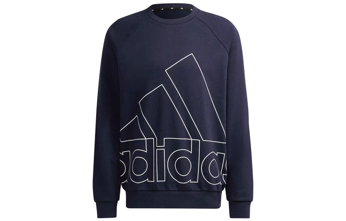 Adidas Sweatshirts Men's Navy Blue Crew Neck Moderate Regular