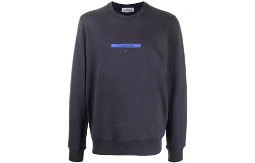 STONE ISLAND Sweatshirts Men's Blue Crew Neck Moderate Regular