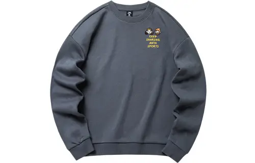 ANTA Sweatshirts Men's Gray Crew Neck Moderate Regular