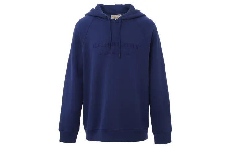 Burberry Sweatshirts Men's Blue Hooded Thickened Regular