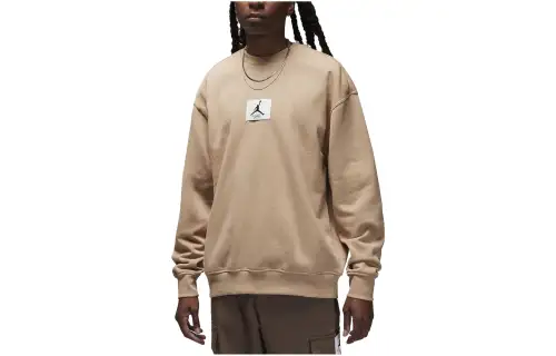 Jordan ESSENTIALS Sweatshirts Men's Khaki Crew Neck Moderate Other
