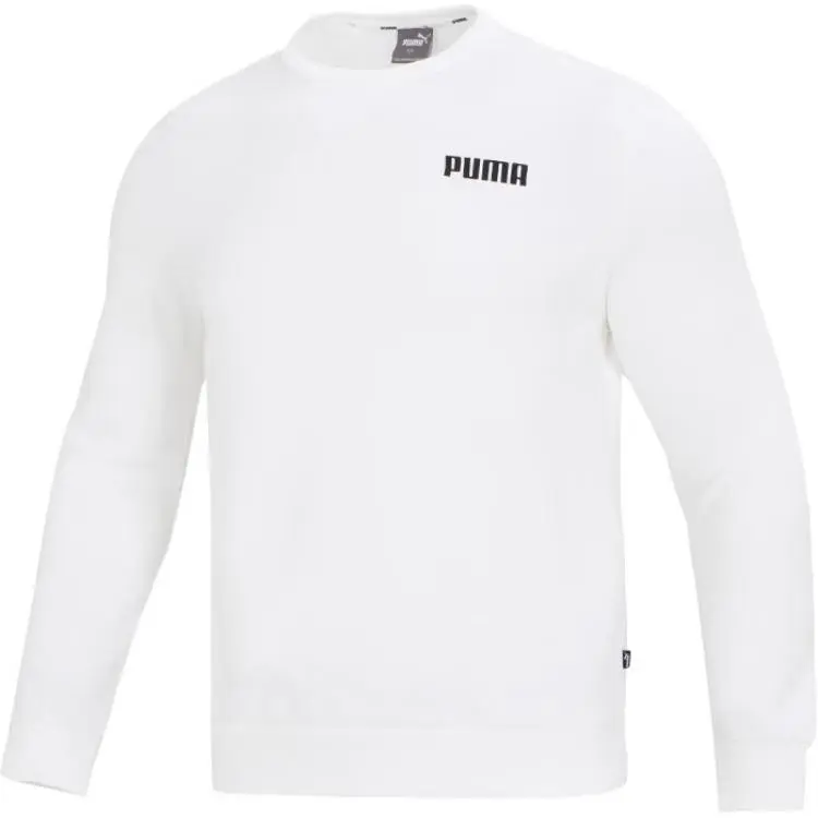 PUMA Sweatshirts Men's White Crew Neck Moderate Regular