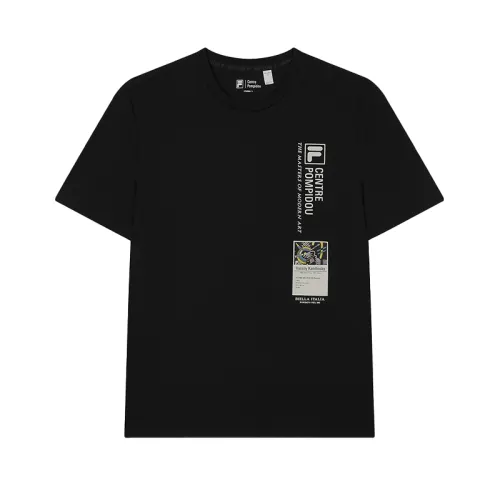 FILA T Shirts Men's Jet Black Crew Neck