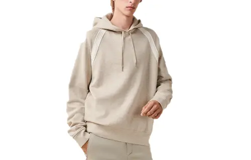 HERMES Sweatshirts Men's Gray Hooded Moderate Regular