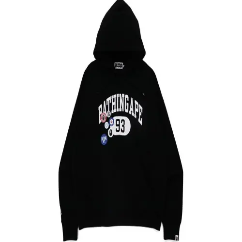 Bape Badge Motif Loose Fit Pullover Hoodie
