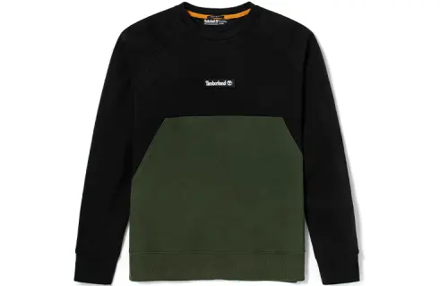Timberland Sweatshirts Men's Black Green Crew Neck Thickened Regular