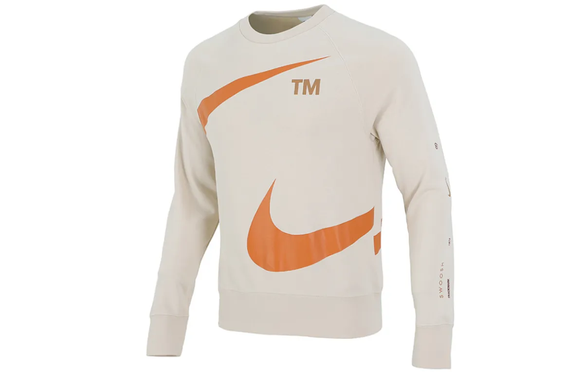 Nike Sweatshirts Men's Khaki Crew Neck Moderate Regular
