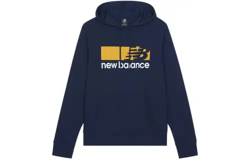 New Balance Sweatshirts Men's Navy Blue Hooded Moderate Regular
