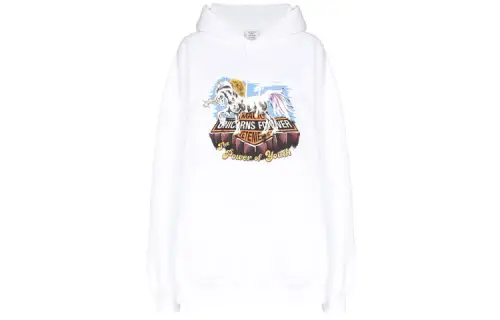 Vetements Sweatshirts Men's White Hooded Moderate Regular