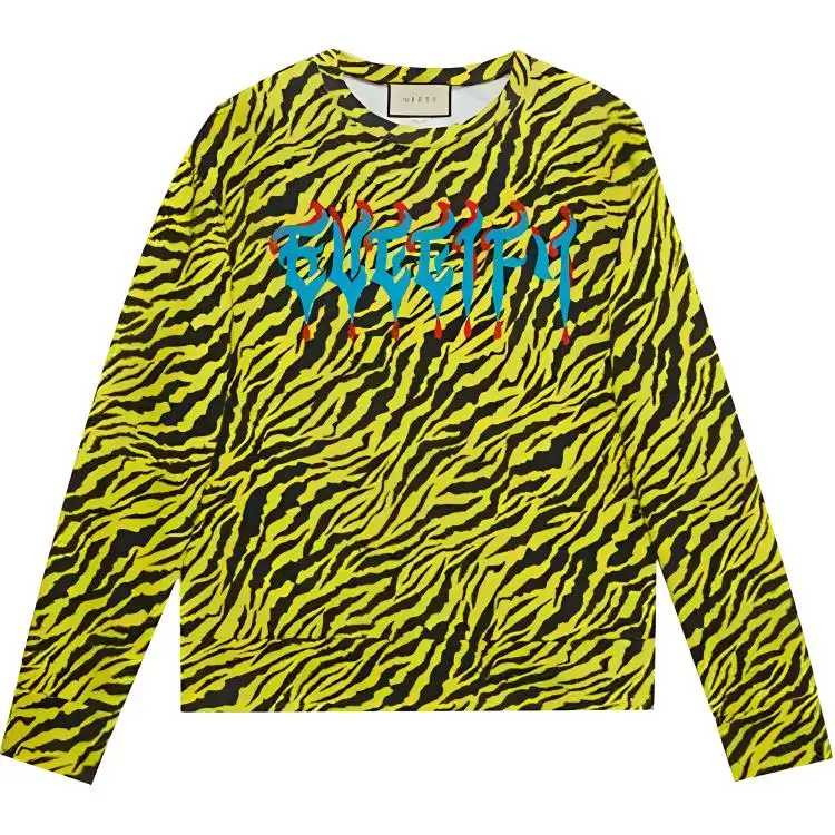 GUCCI Sweatshirts Men's Yellow Crew Neck Moderate Regular