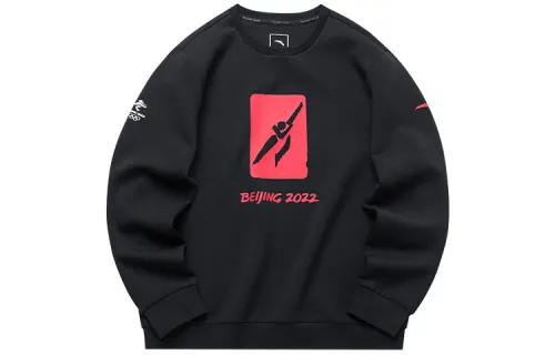 ANTA Sweatshirts Men's Black Crew Neck Moderate