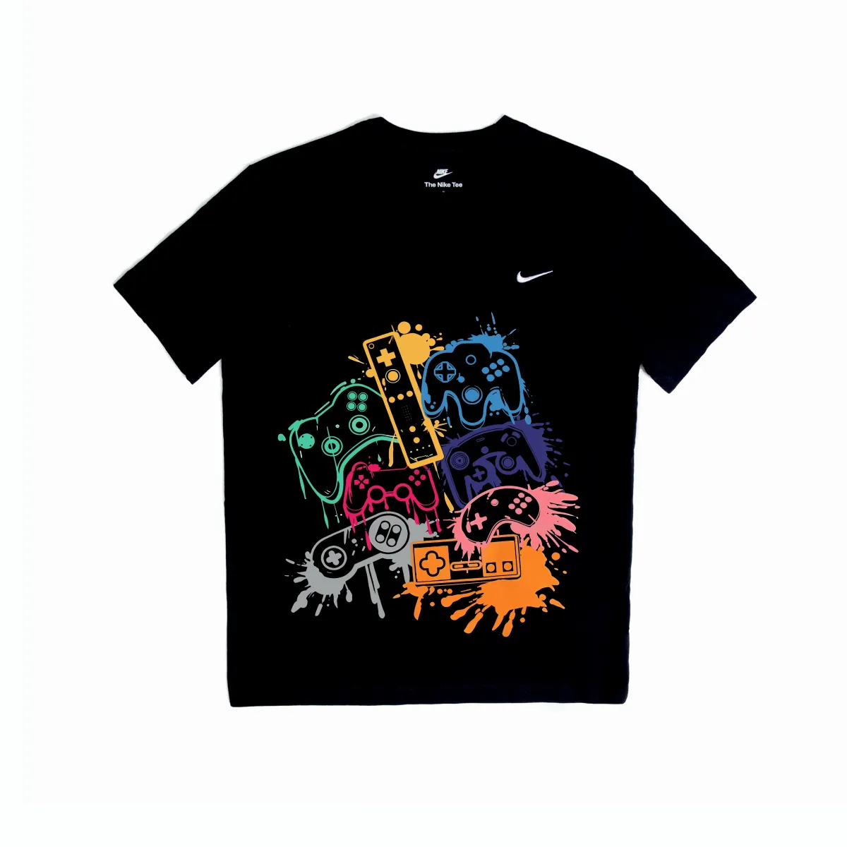 Nike T-Shirts Unisex Black Crew Neck Moderate Straight Fit