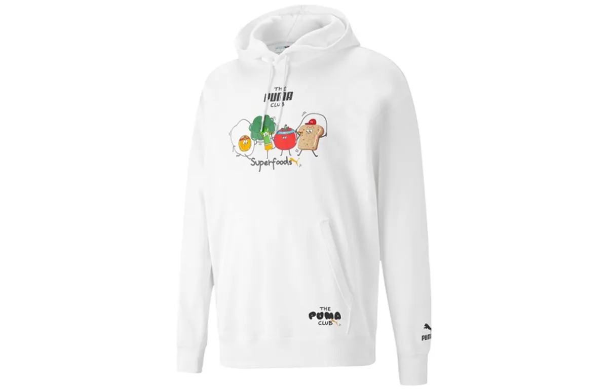 PUMA Sweatshirts Men's White Hooded Moderate Straight Fit
