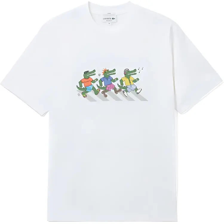LACOSTE T Shirts Unisex 001/White Crew Neck Moderate