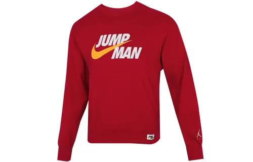 Jordan Sweatshirts Men's Red Crew Neck Moderate Regular
