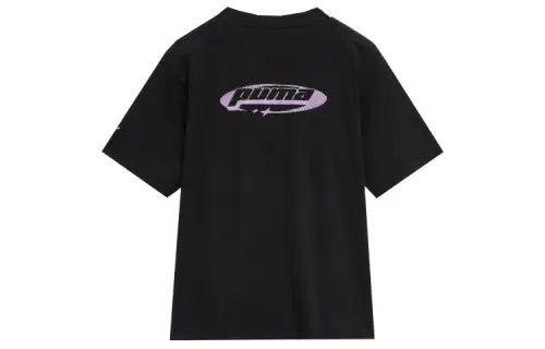 PUMA T Shirts Unisex Black Crew Neck Moderate