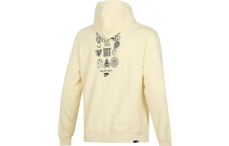 PUMA Downtown Sweatshirts Men's Yellow Hooded Moderate Regular