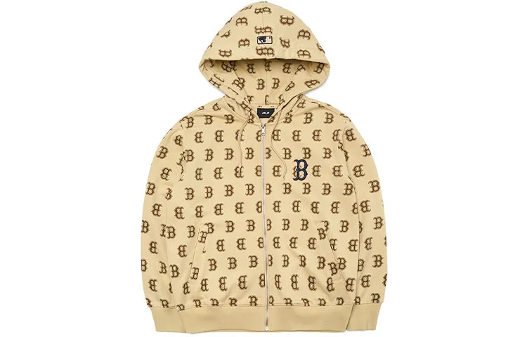 MLB Monogram Sweatshirts Unisex Beige Yellow Hooded (Non-detachable) Moderate Other