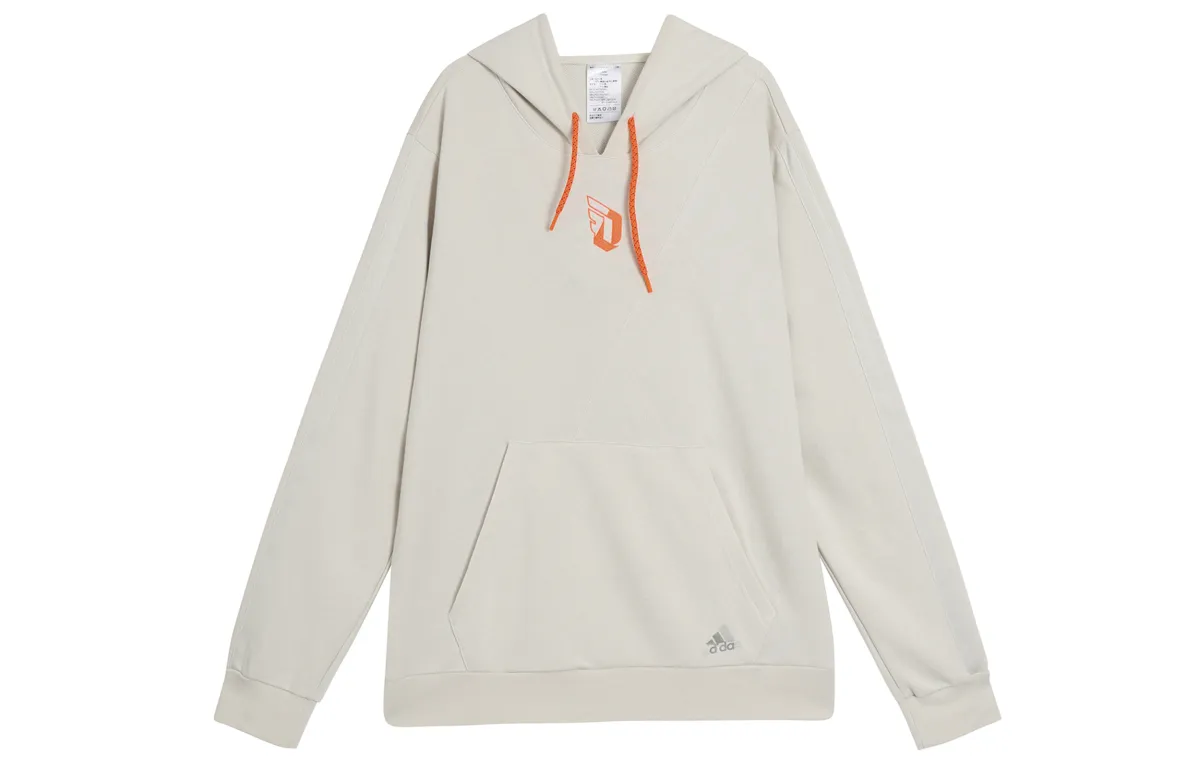 Adidas Sweatshirts Men's Ivory White Hooded Moderate Straight Fit