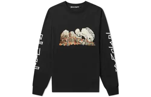 PALM ANGELS Sweatshirts Men's Black Crew Neck Moderate Regular