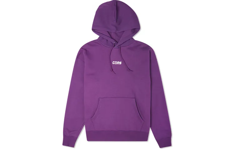 Converse Sweatshirts Men's Purple Hooded Moderate Regular