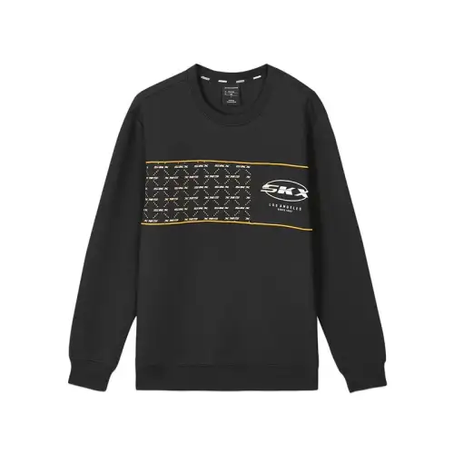 Skechers Sweatshirts Men's Pitch Black Crew Neck Moderate Regular