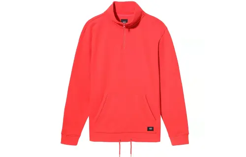 Vans Sweatshirts Men's Red Stand Collar Moderate Cardigan