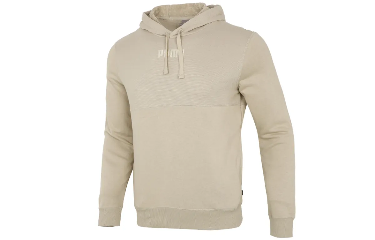 PUMA Sweatshirts Men's Khaki Hooded Moderate Regular