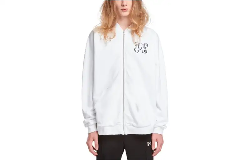 Palm Angels monogram-embroidered cotton hoodie