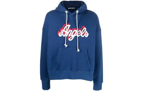 PALM ANGELS Logo Printed Drawstring Hoodie