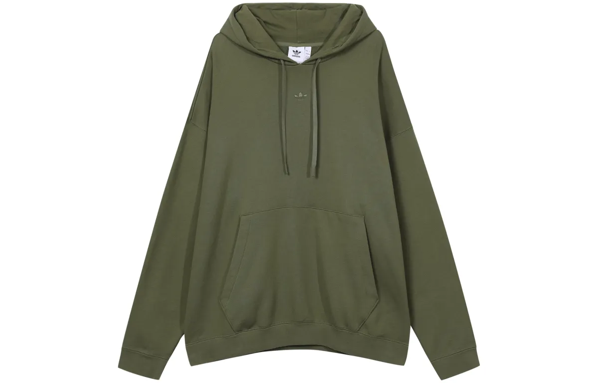 Adidas Originals Sweatshirts Men's Green Hooded Moderate Straight Fit