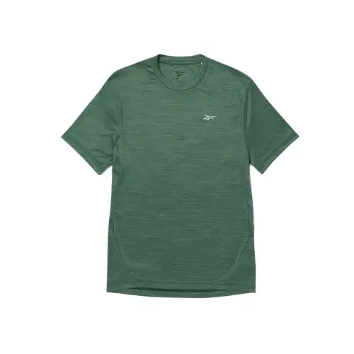 Reebok T Shirts Men's Green Crew Neck Moderate Straight Fit