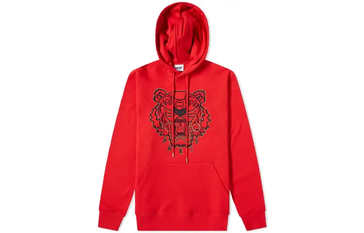 KENZO Sweatshirts Men's Red Hooded Moderate Regular