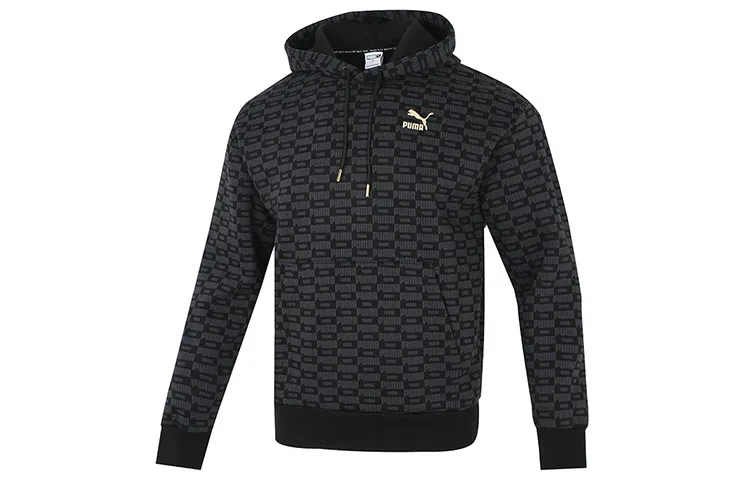PUMA Sweatshirts Men's Black Hooded Moderate Regular